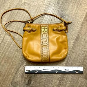 COACH - Light brown/tan flat messenger crossbody handbag
